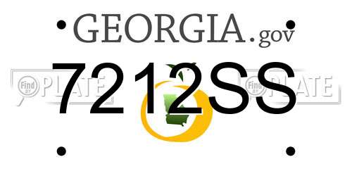 7212SS Georgia License Plate