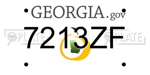 7213ZF Georgia License Plate