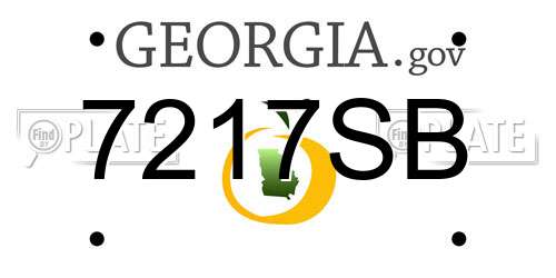 7217SB Georgia License Plate
