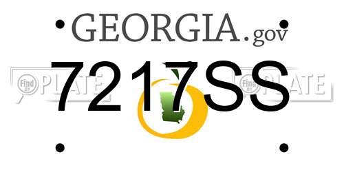7217SS Georgia License Plate