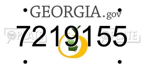 7219155 Georgia License Plate