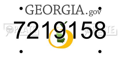7219158 Georgia License Plate