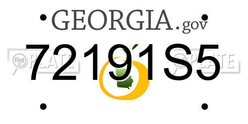 72191S5 Georgia License Plate