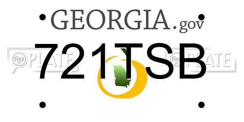 721TSB Georgia License Plate