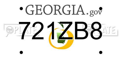 721ZB8 Georgia License Plate