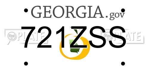 721ZSS Georgia License Plate