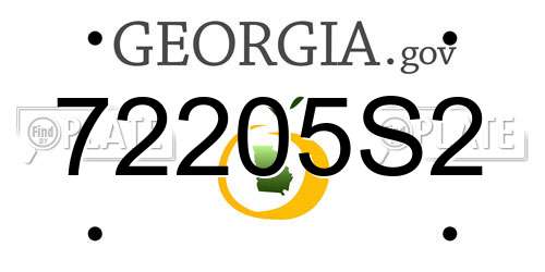 72205S2 Georgia License Plate