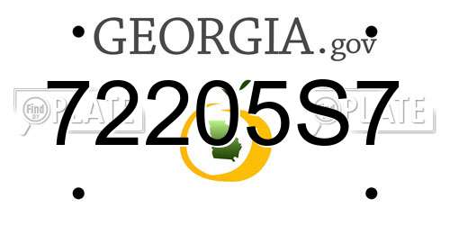72205S7 Georgia License Plate