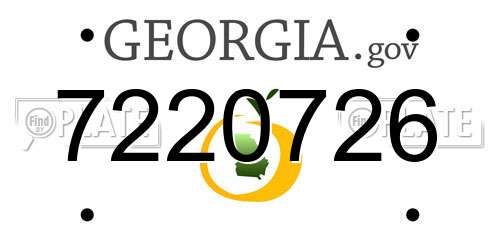 7220726 Georgia License Plate