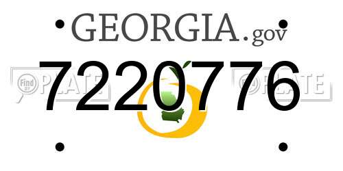 7220776 Georgia License Plate