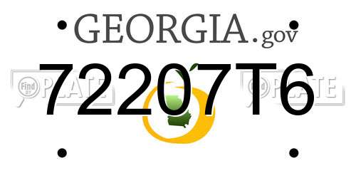 72207T6 Georgia License Plate