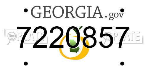 7220857 Georgia License Plate