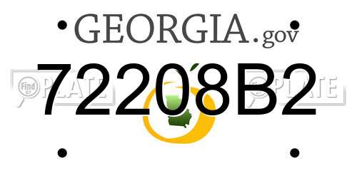 72208B2 Georgia License Plate