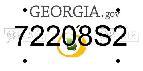 72208S2 Georgia License Plate