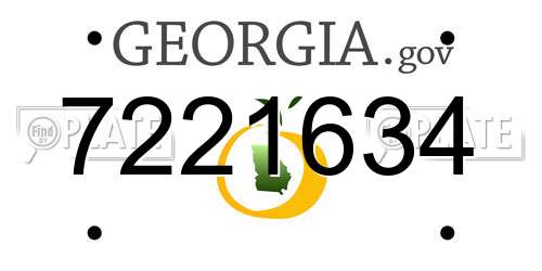 7221634 Georgia License Plate