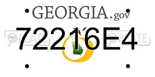 72216E4 Georgia License Plate