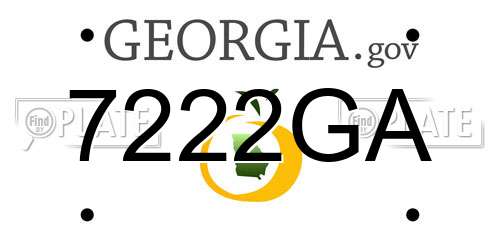 7222GA Georgia License Plate