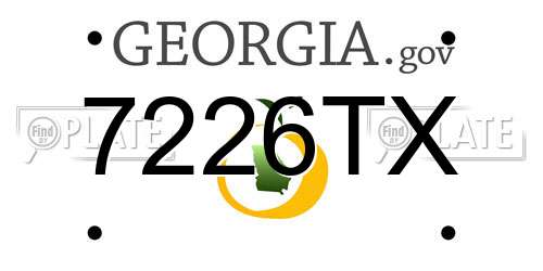 7226TX Georgia License Plate