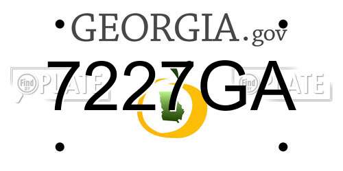 7227GA Georgia License Plate