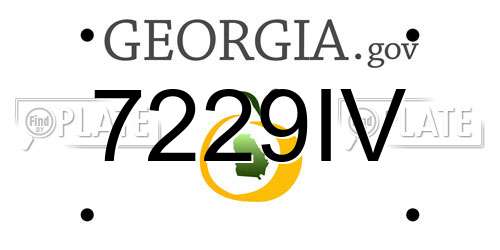 7229IV Georgia License Plate