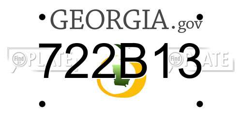 722B13 Georgia License Plate
