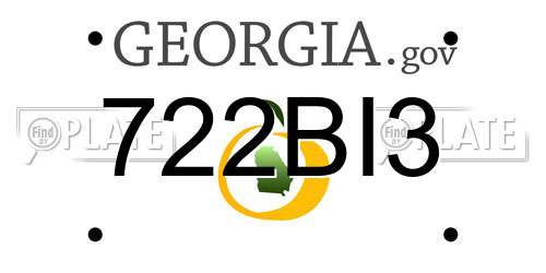 722BI3 Georgia License Plate