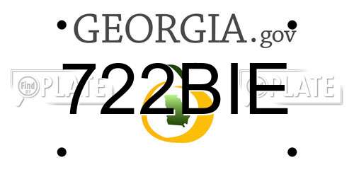 722BIE Georgia License Plate