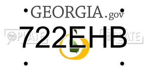 722EHB Georgia License Plate