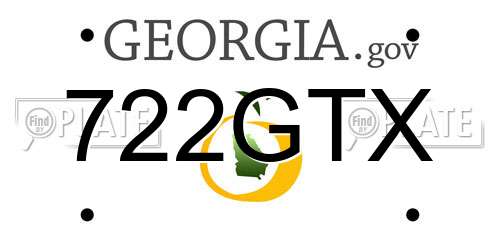 722GTX Georgia License Plate