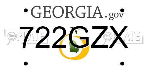 722GZX Georgia License Plate