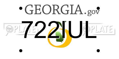 722IUL Georgia License Plate