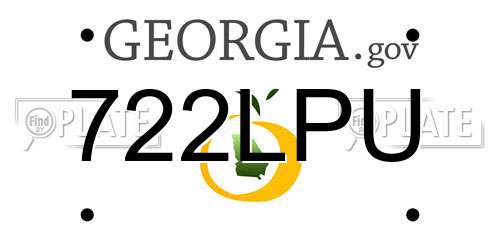 722LPU Georgia License Plate