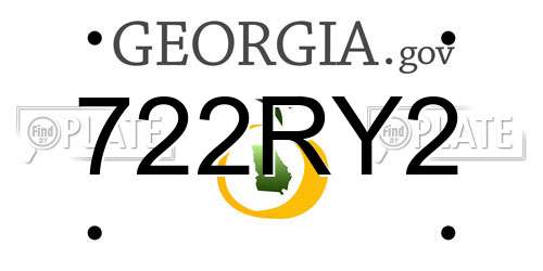 722RY2 Georgia License Plate
