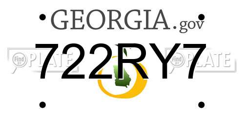 722RY7 Georgia License Plate