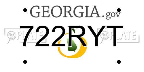 722RYT Georgia License Plate