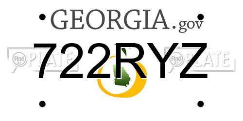 722RYZ Georgia License Plate