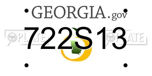 722S13 Georgia License Plate