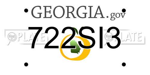 722SI3 Georgia License Plate