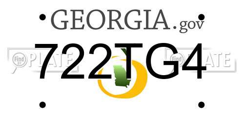 722TG4 Georgia License Plate