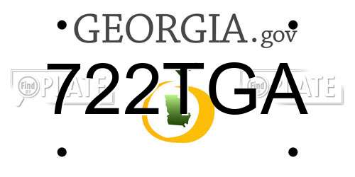 722TGA Georgia License Plate