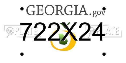 722X24 Georgia License Plate