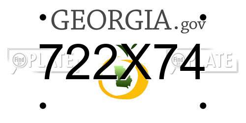 722X74 Georgia License Plate