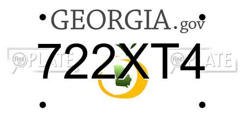 722XT4 Georgia License Plate