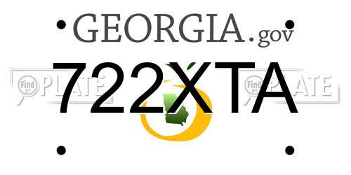 722XTA Georgia License Plate