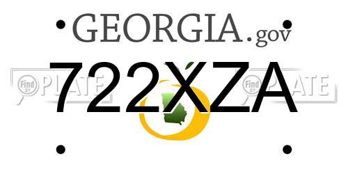 722XZA Georgia License Plate