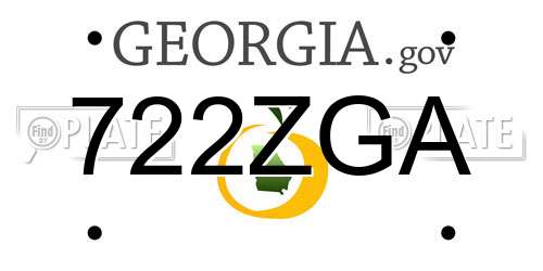 722ZGA Georgia License Plate