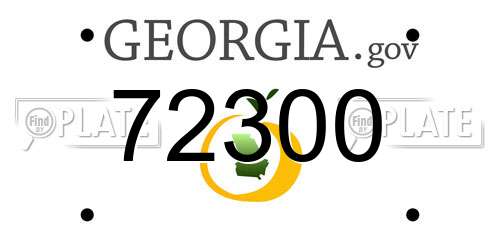 72300 Georgia License Plate