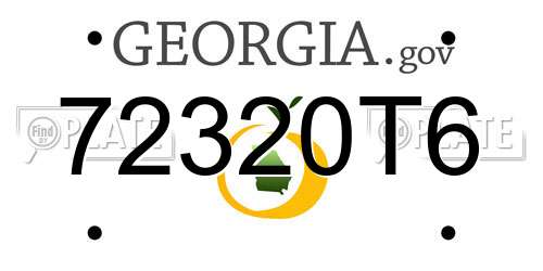 72320T6 Georgia License Plate