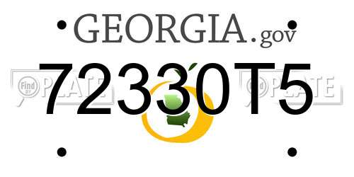 72330T5 Georgia License Plate
