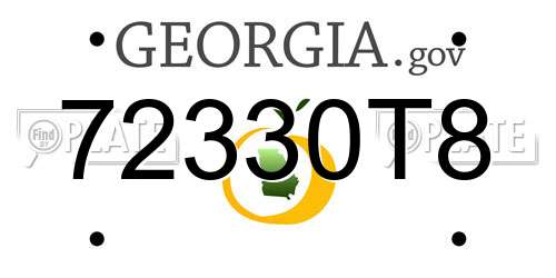 72330T8 Georgia License Plate